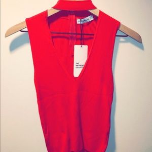 Zara V Neck Choker Crop Top